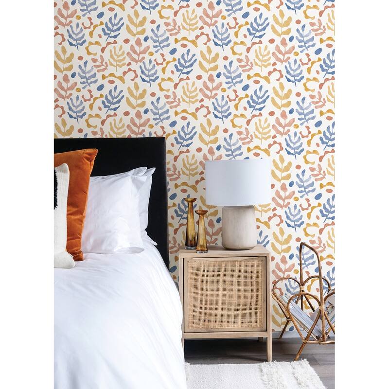 NuWallpaper Blue & Orange Mira Peel & Stick Wallpaper - 216in x 20.5in x 0.025in