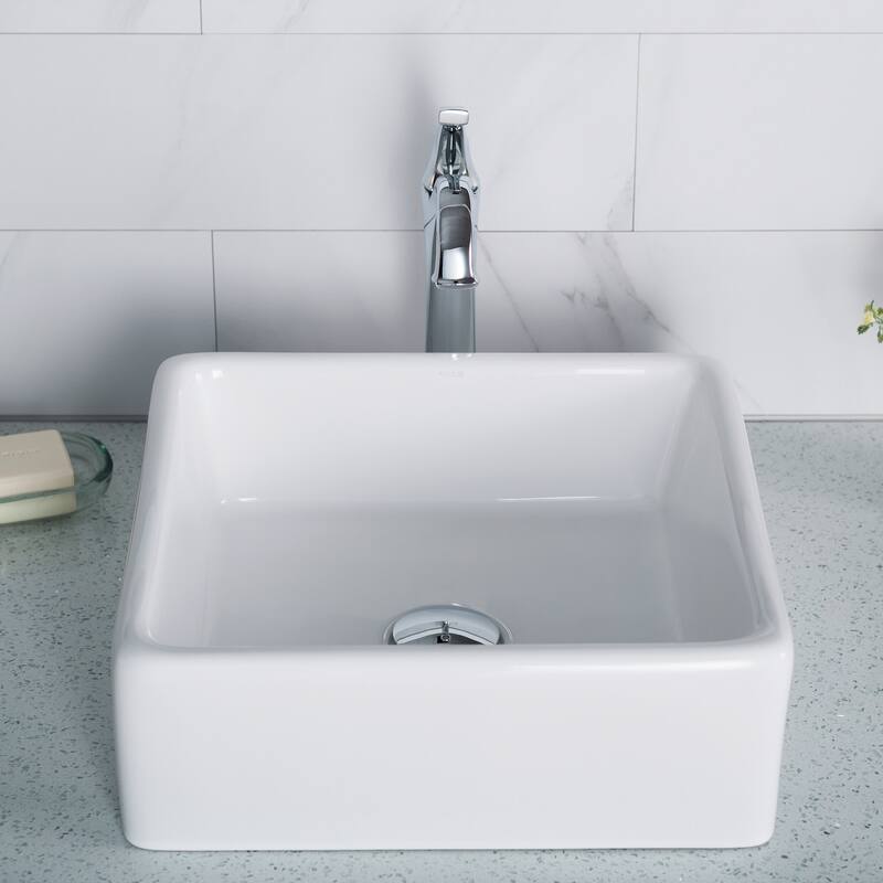 Kraus 15" Ceramic Vessel Bathroom Sink Only
