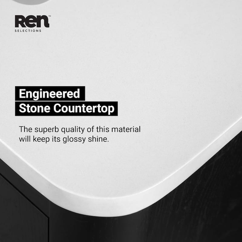 REN Selections Dario Freestanding Bathroom Vanity with Single Sink, Engineered Marble Countertop with Backsplash Included