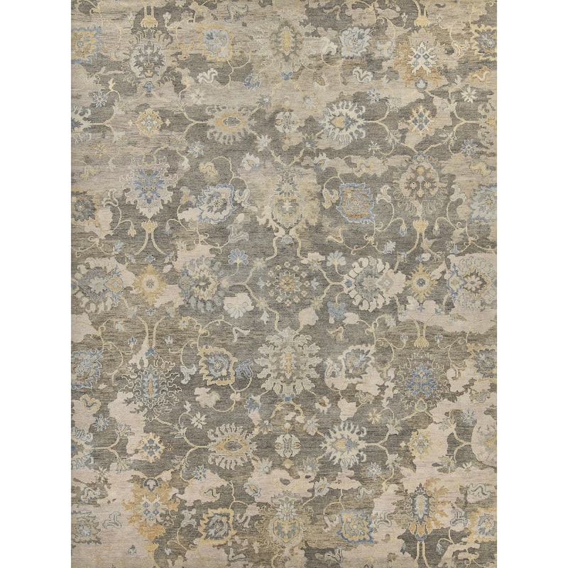 EXQUISITE RUGS Essex Hand-knotted New Zealand Wool Brown/Ivory/Rust Area Rug.
