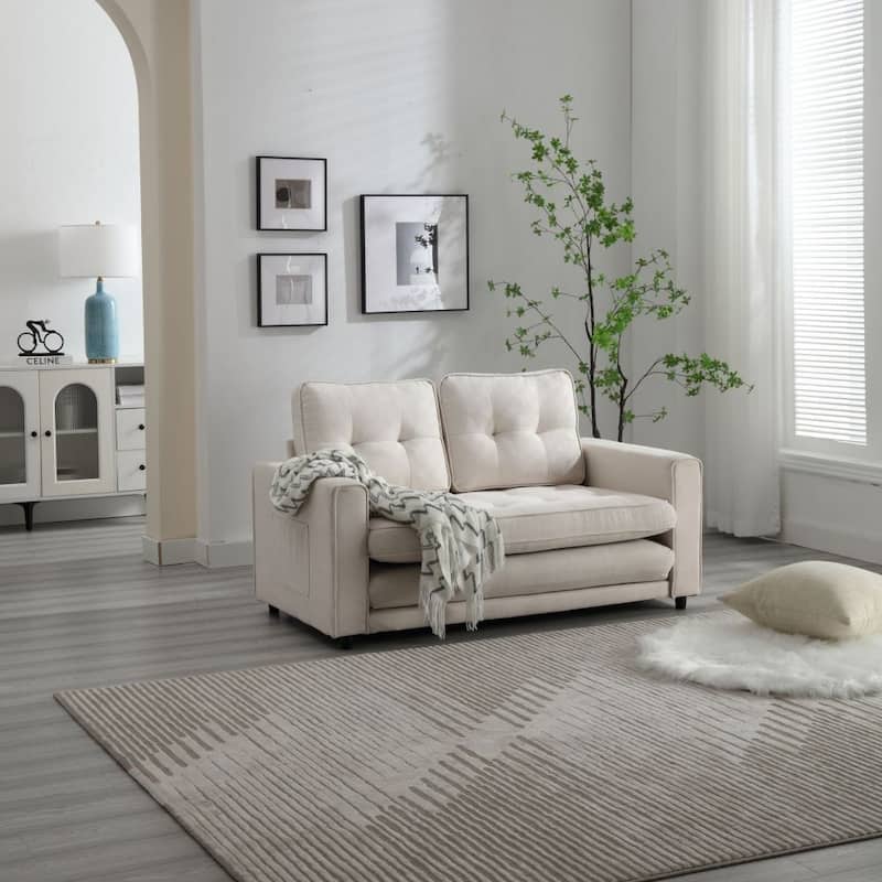 3 Fold Sofa,Convertible Futon Couch Sleeper Sofa Bed,Space Saving Loveseat,Pull Out Couch Bed