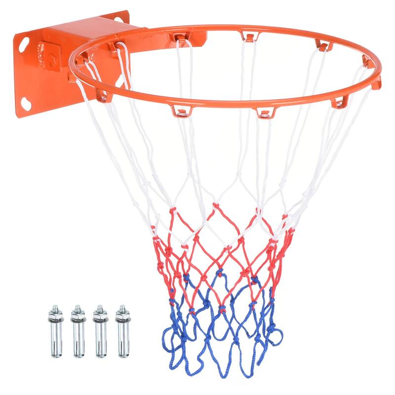 18" Basketball Rim Replacement with Strong Spring Backboard Mounted
