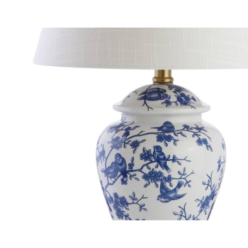 Choi 22" Chinoiserie Table Lamp, Blue/White (Set of 2) by JONATHAN Y