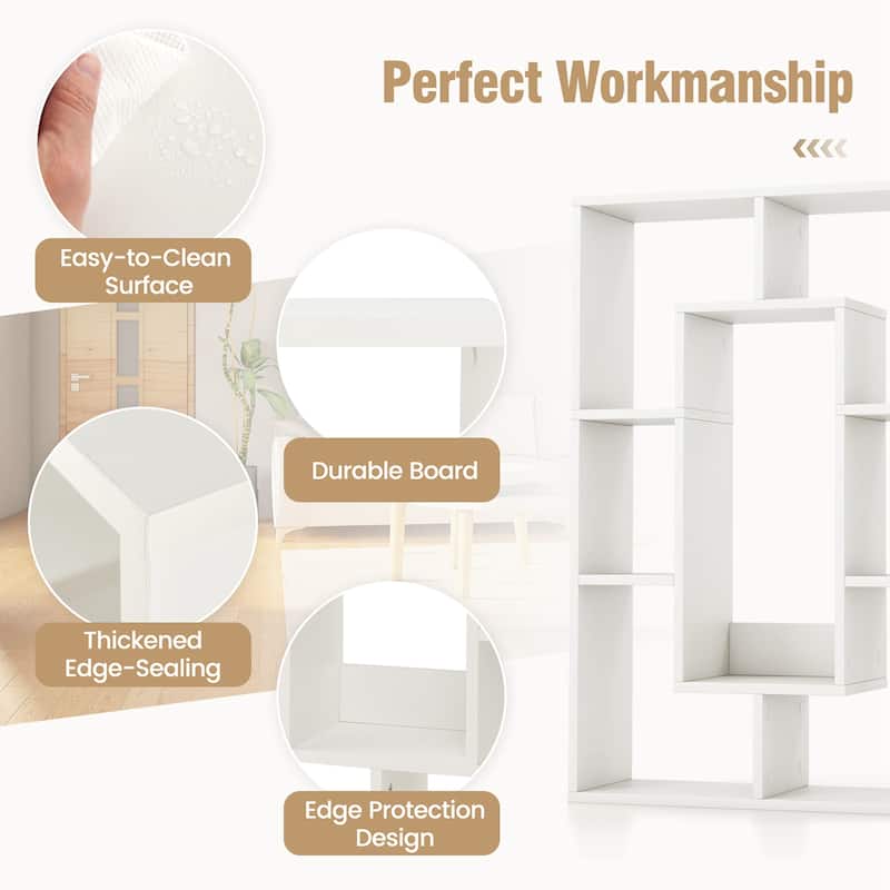 Costway 2 PCS 7-Cube Geometric Bookshelf with Anti-Toppling Device - See Details