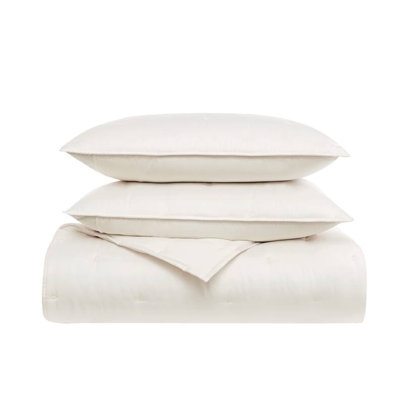 Badgley Mischka Home Tufted Matte Satin Quilt Set