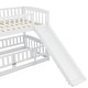 preview thumbnail 21 of 53, Low Bunk Bed with Slide, Wooden Floor Bunk Bed Frame with Fence and Ladder, for Kids Teens, Boys Girls