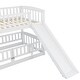 preview thumbnail 15 of 52, Solid Wood Low Bunk Bed with Slide,Fence and Ladder
