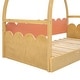 preview thumbnail 8 of 22, Twin Size Stretchable Vaulted Roof Bed, Children's Pine Wood Bed Frame with Three-Sided Guardrail, No Noise/Easy Assembly
