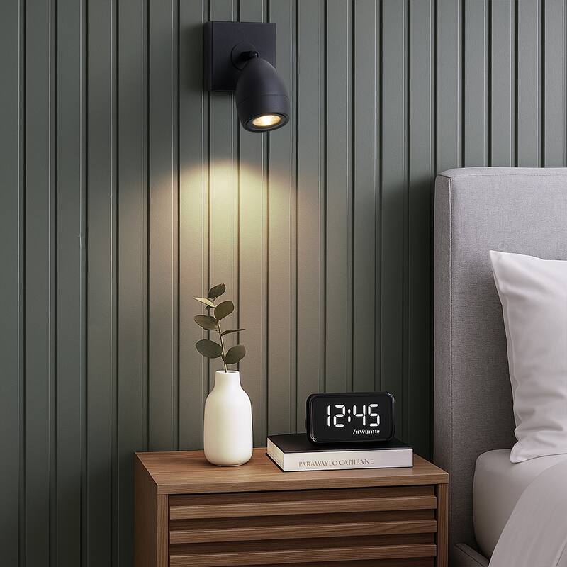 Modern Black Cordless USB-C Rechargeable LED Spotlight with Touch Remote Control Adjustable and Stepless Dimmable Accent Light