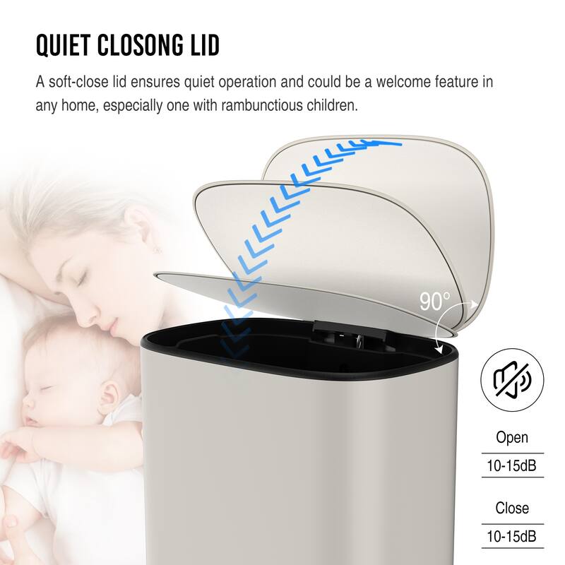13 Gallon 50L Kitchen Foot Pedal Operated Soft Close Trash Can