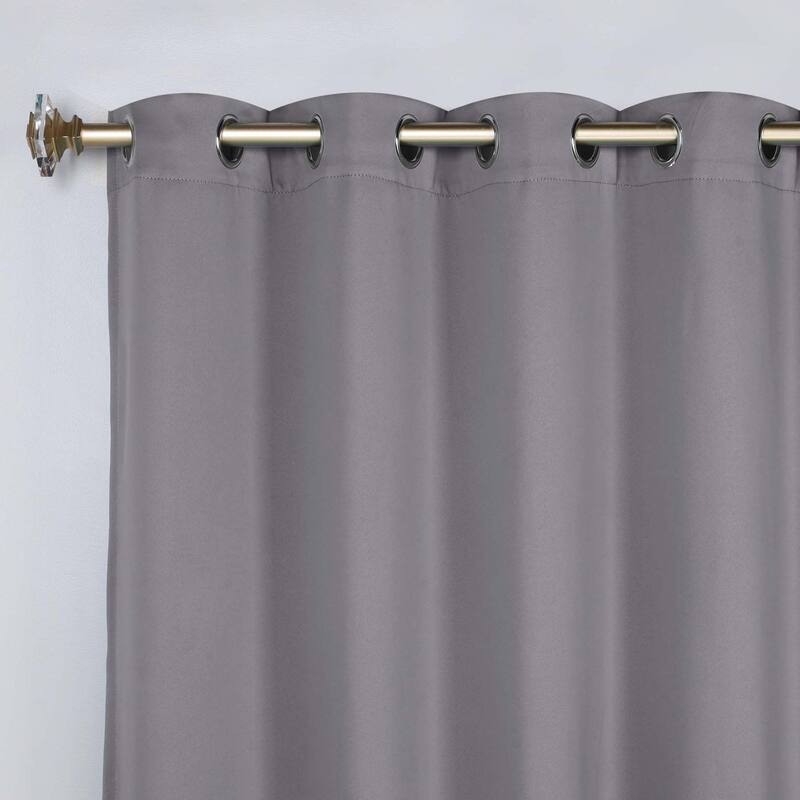 Superior Solid Machine Washable Room Darkening Grommet Curtains, Set of 2