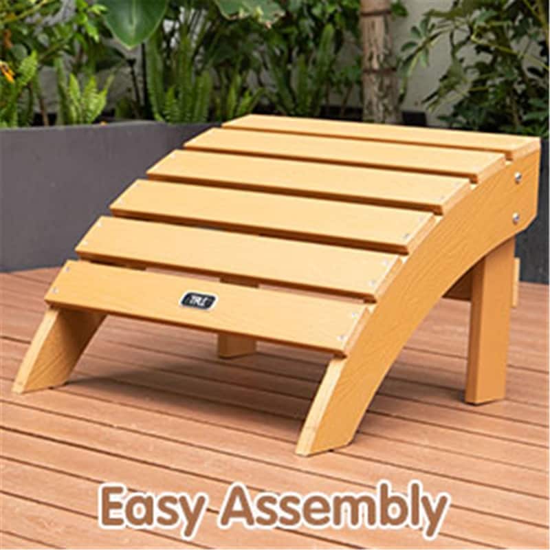 Adirondack Ottoman Footstool All-Weather and Fade-Resistant Plastic Wood for Outdoor Patio