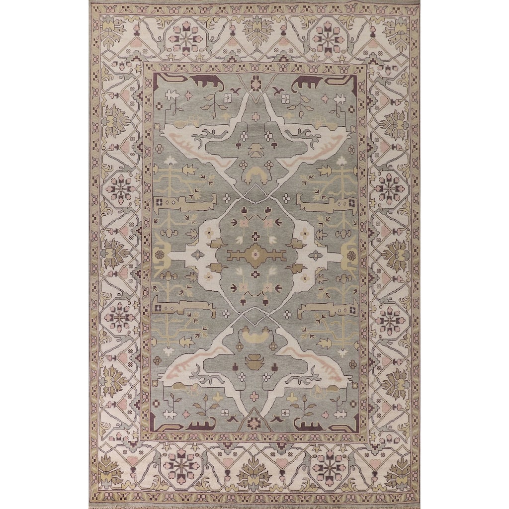 All-Over Oushak Oriental Large Area Rug Handmade Wool Carpet - 10'0" x 13'9"