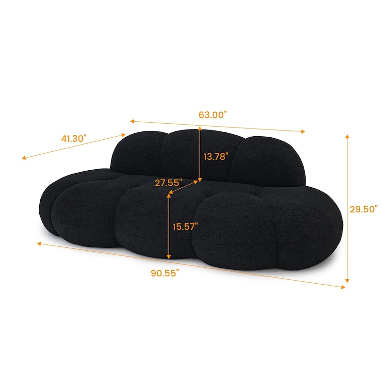 Boucle Upholstered Cloud Sofa Modern Frameless Floor Couch