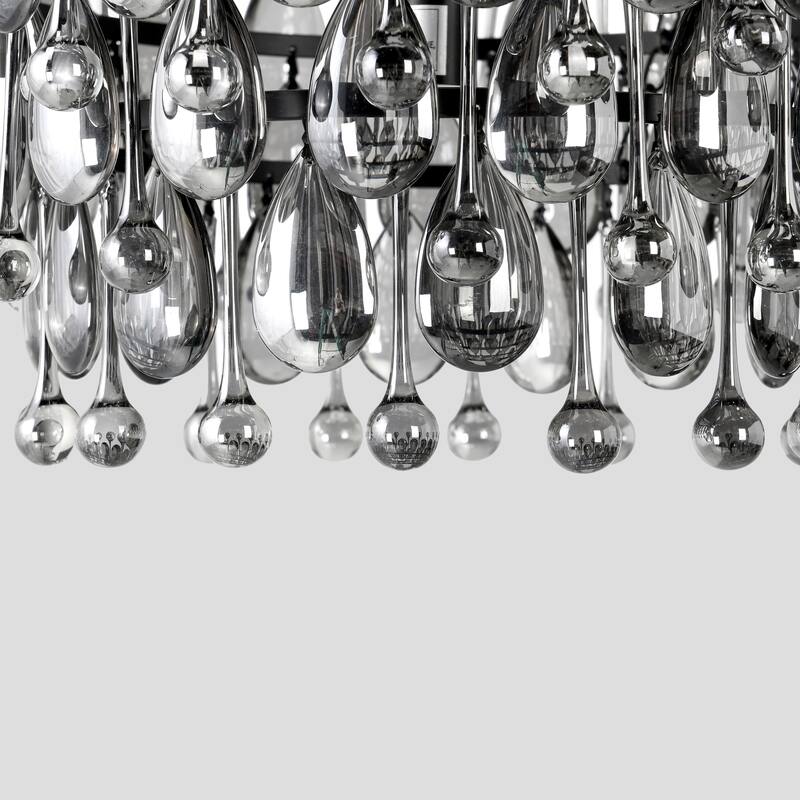 Renata Glass 4-Light Black Chandelier by Kosas Home