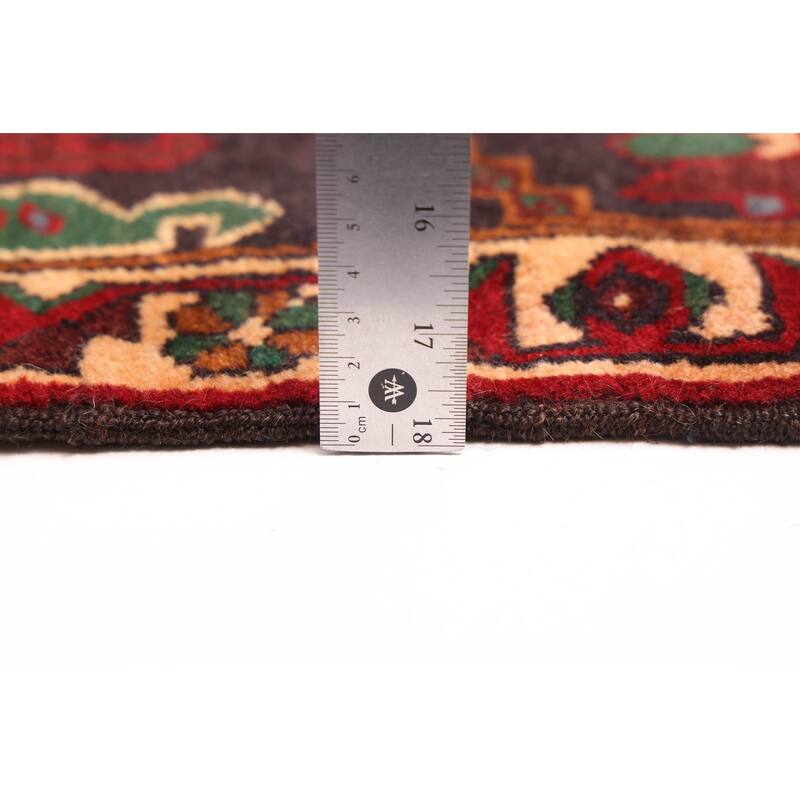 ECARPETGALLERY Hand-knotted Teimani Dark Red Wool Rug - 4'0 x 7'0