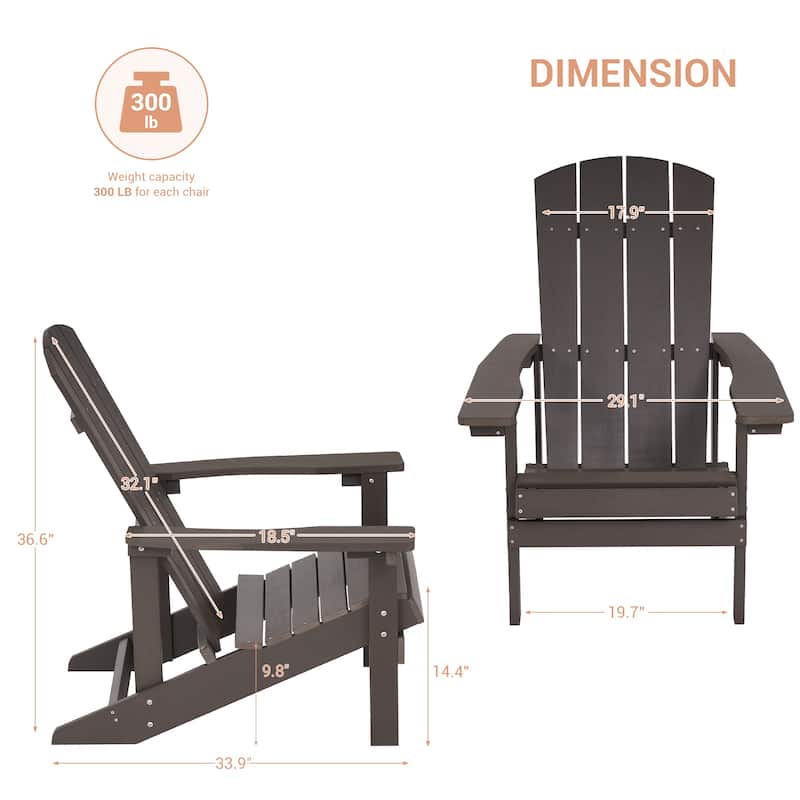 LIVOOSUN Outdoor Recycled Plastic Modern Outdoor Adirondack Chair Set of 1/2/4