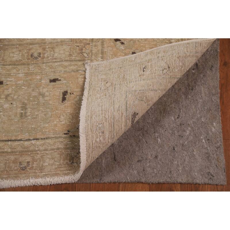 Antique Distressed Tabriz Persian Area Rug Handmade Wool Carpet - 9'10" x 12'9"