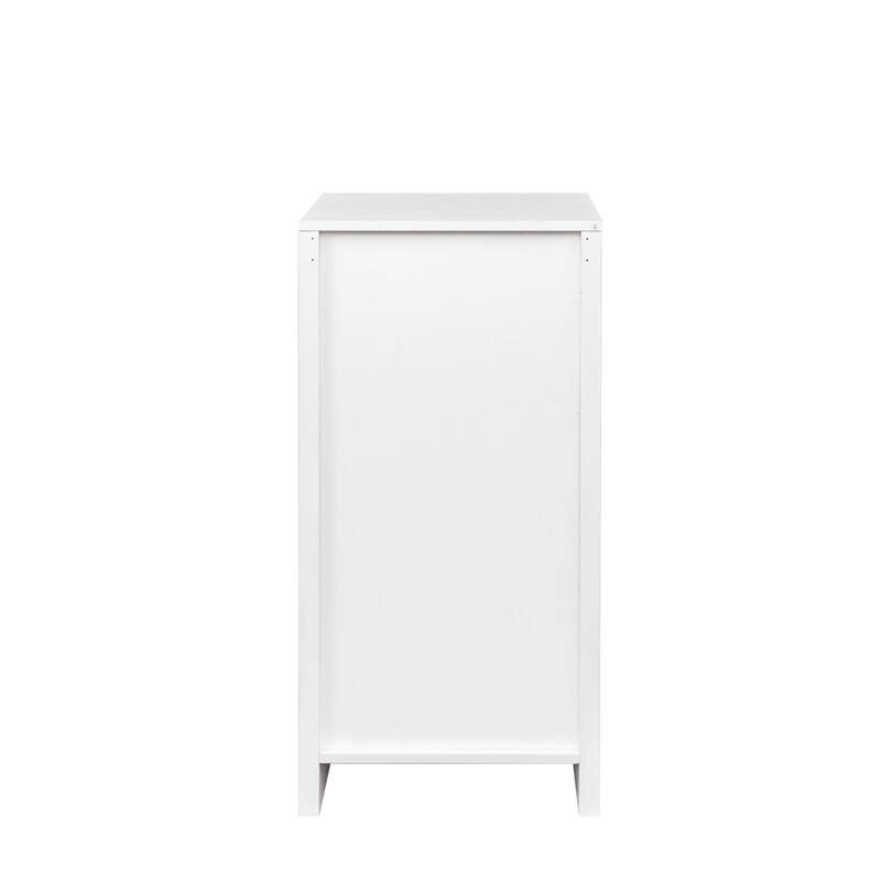 Roomfitters White Storage Cabinet with Drawer and Door, Modern Accent Buffet or Side Cabinet