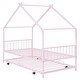preview thumbnail 7 of 13, Metal Twin Size House Bed with Twin Size Trundle
