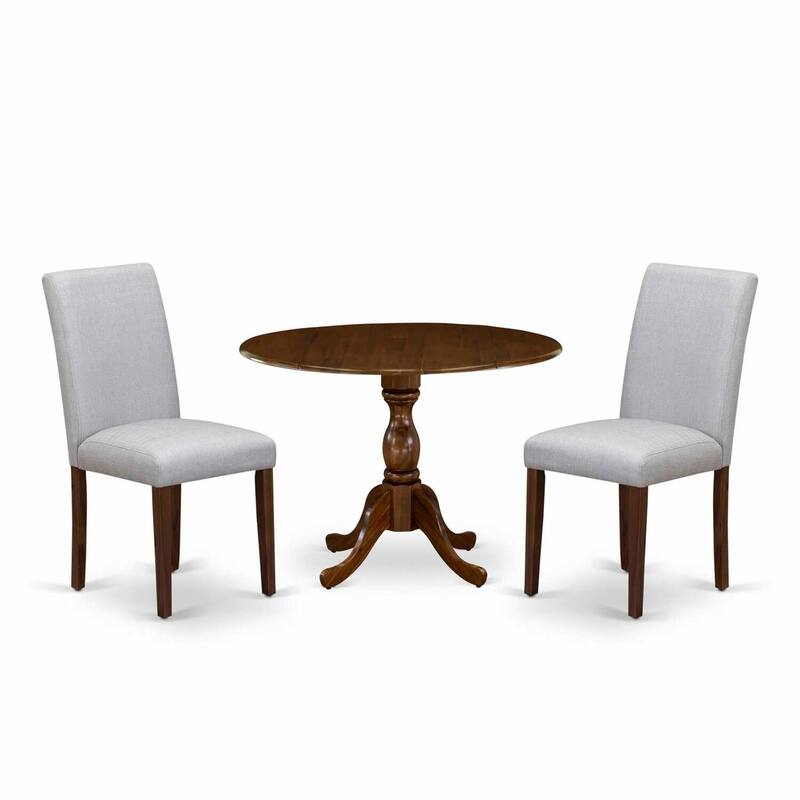 3-Piece Acacia Walnut Finish Solid Wood Top - Dining Room Set (Seats-4)