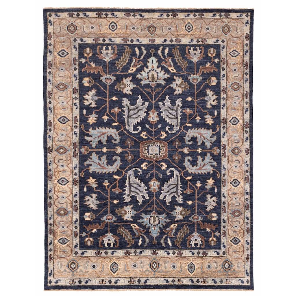 ECARPETGALLERY Hand-knotted Jules Serapi Dark Navy Wool Rug - 9'0 x 11'8