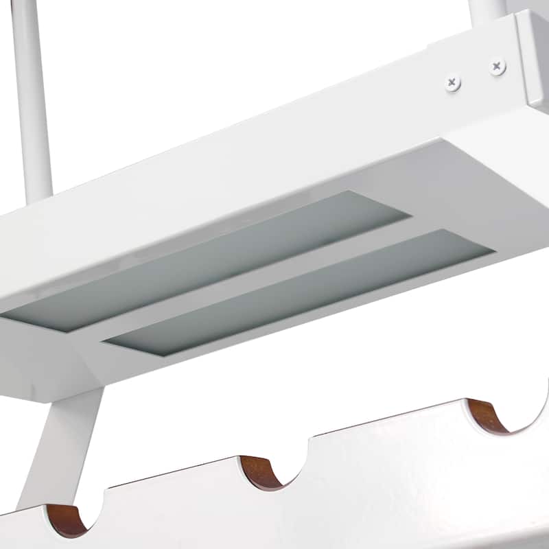 36.25" Modern Kitchen LED Ceiling Light with Wine Rack and White Metal Storage for 14 Bottles and More