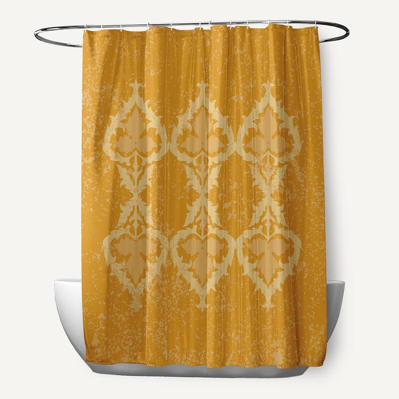 71 x 74-inch Ananda Geometric Print Shower Curtain - Yellow
