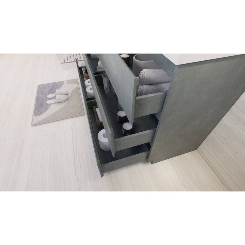Aron 60'' Freestanding Vanity with Left Single Sink