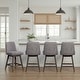 preview thumbnail 140 of 176, Amalie Upholstered Bar Stool, Swivel Counter Height Stool with Solid Wood Frame Set of 4 - Grey & Mocha Fabric - Counter Height