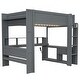 preview thumbnail 23 of 22, Gaming Loft Bed with Desk, LED & Charging Station, Mulfunctional Wood Loft Bed Frame with Storage Shelves & Drawer