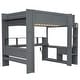 preview thumbnail 24 of 24, Wood Loft Bed Frame w/ Built-in Desk, LED & Charging Station, Gaming Loft Bed w/ Multi-Storage Shelves & Drawer for Teens Adults