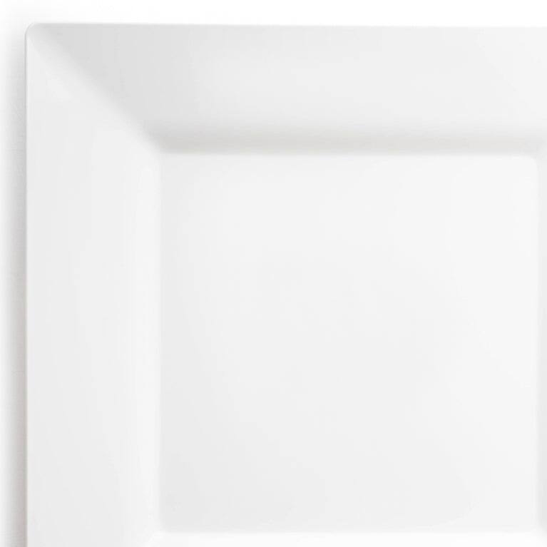 Modern Solid Square Disposable Plastic Plate Packs - Party Supplies - 120pcs - 10.75" Dinner Plates - White