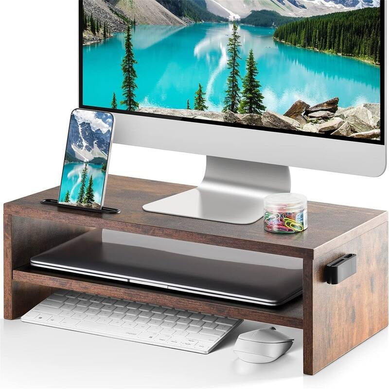 2 Tier Computer Monitor Stand - Vintage - Letter