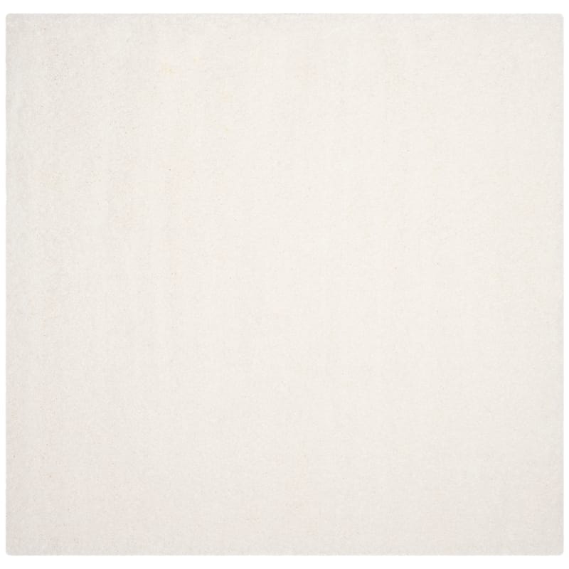 SAFAVIEH Santa Monica Shag Einara 2-inch Thick Area Rug - 6'7" Square - White - Square