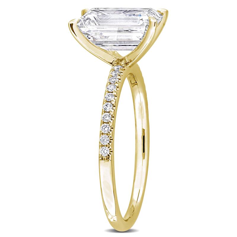 3 1/10ct TW Emerald Lab-Grown Diamond Solitaire Engagement Ring in 14k Yellow Gold