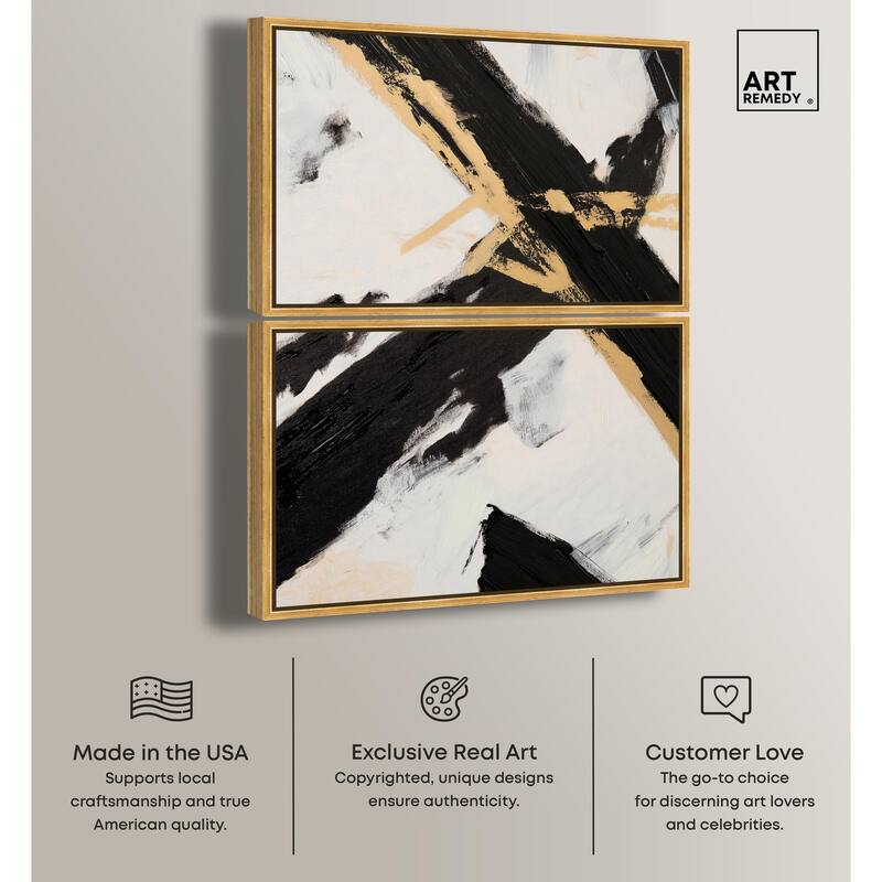Weight of Black III Canvas Set of 2 by Art Remedy
