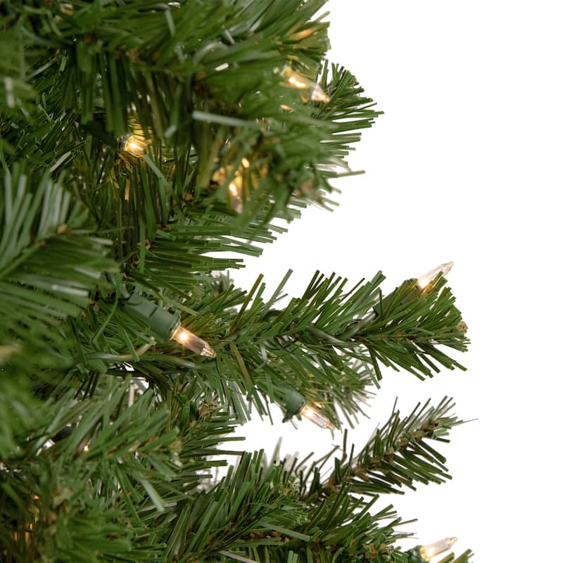 7.5' Hazelton Spruce Pencil Artificial Christmas Tree, Clear Lights - 7.5 Foot