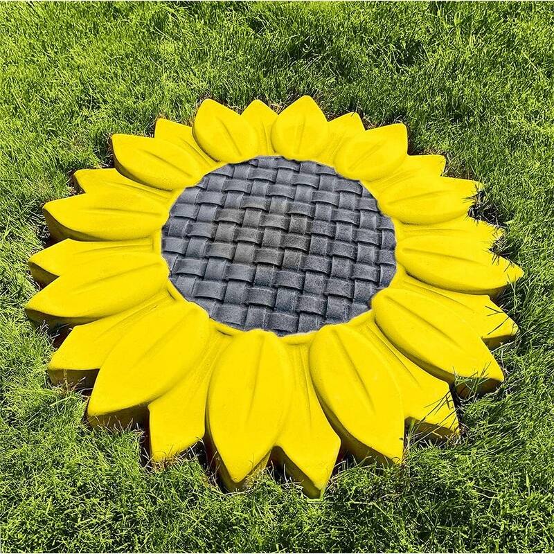 Sunflower Stepping Stone Mold, Durable Concrete Cement for DIY Garden Walkway