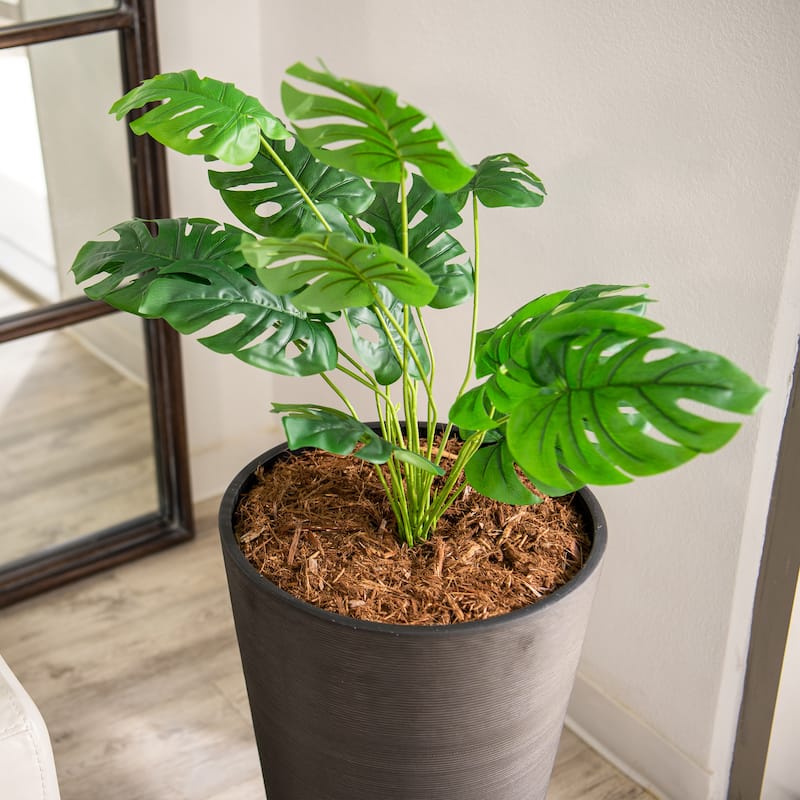 XBrand Modern 28-Inch Tall Round Planter, Modern Tapered, Indoor & Outdoor Planter