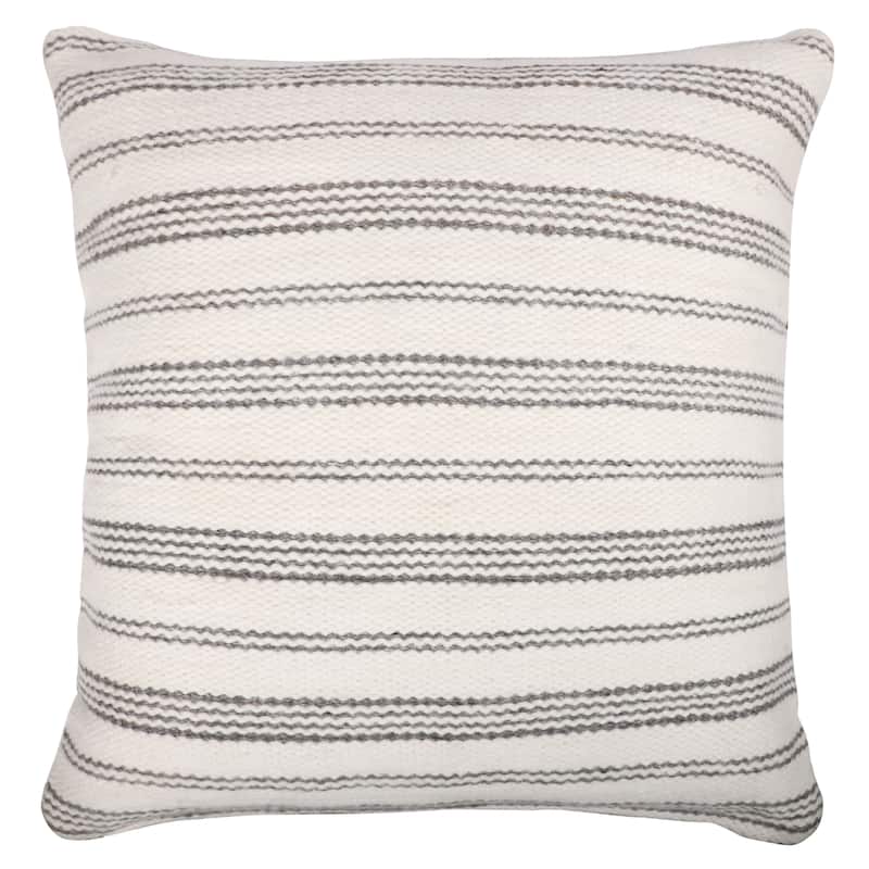 Sevita Farmhouse Striped Hand-Woven Indoor/Outdoor Throw Pillow
