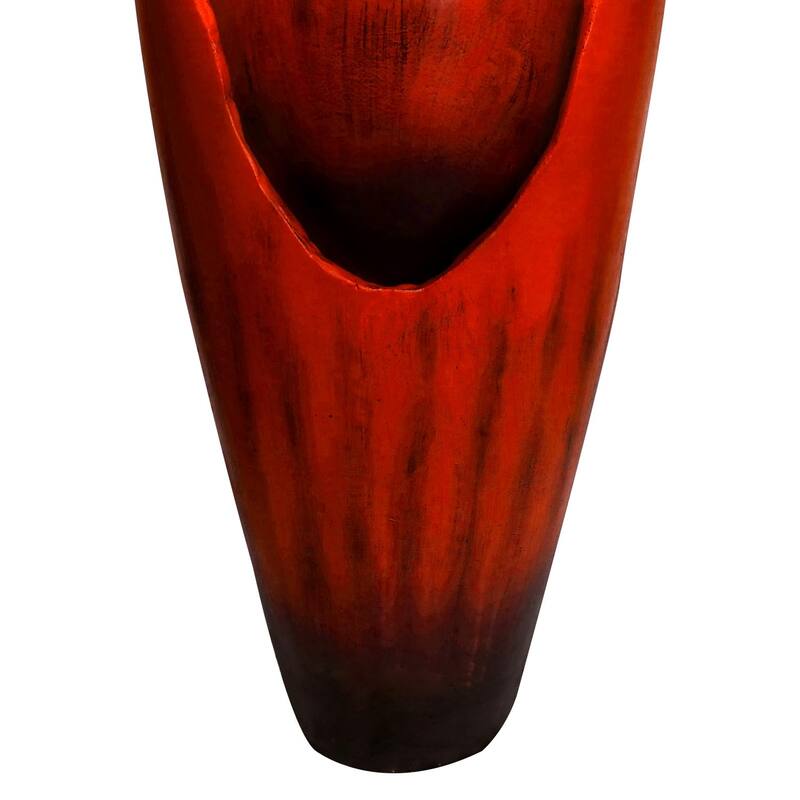 30.7" High Concrete Jar Water Fountain Outdoor, Garden Vase Water Feature - 30.7"H
