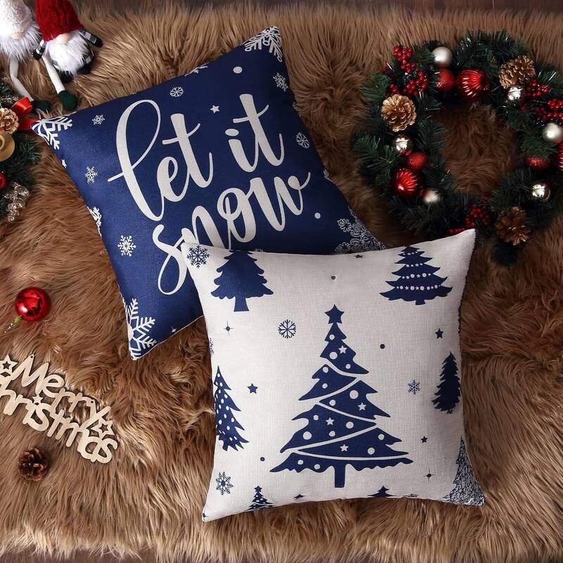 18x18 inch Xmas Winter Holiday Decorations Pillow Covers, Pillow Case