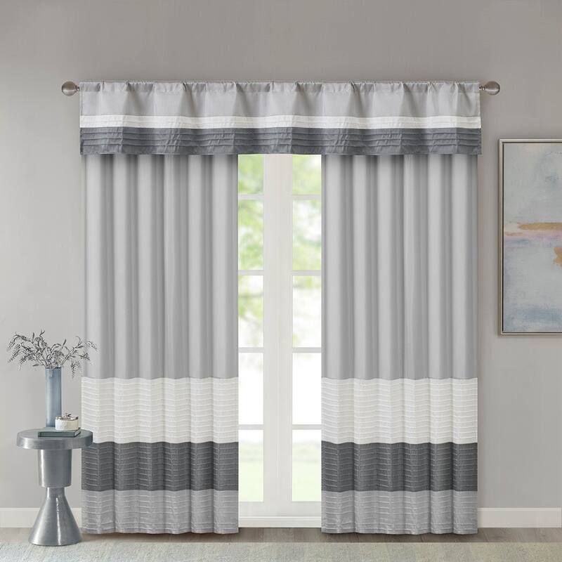 Polyoni Pintuck Curtain Panel(Only 1 Pc Panel)