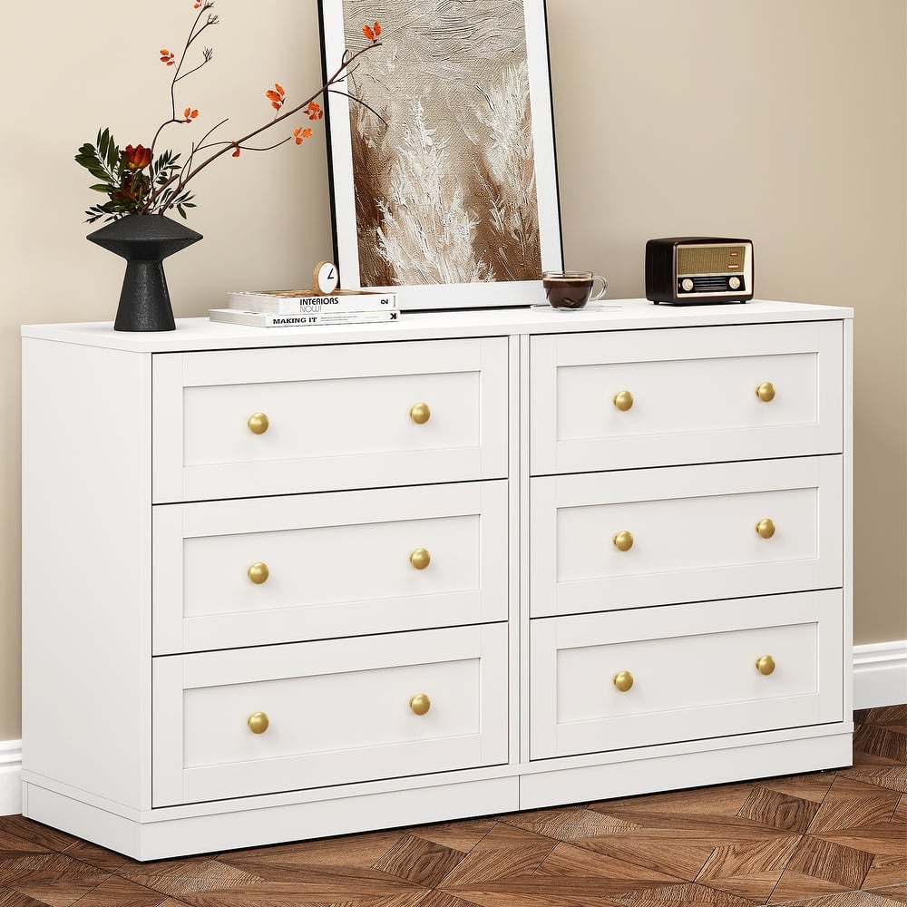 Set of 2 Modern Nightstands with 3 Drawers