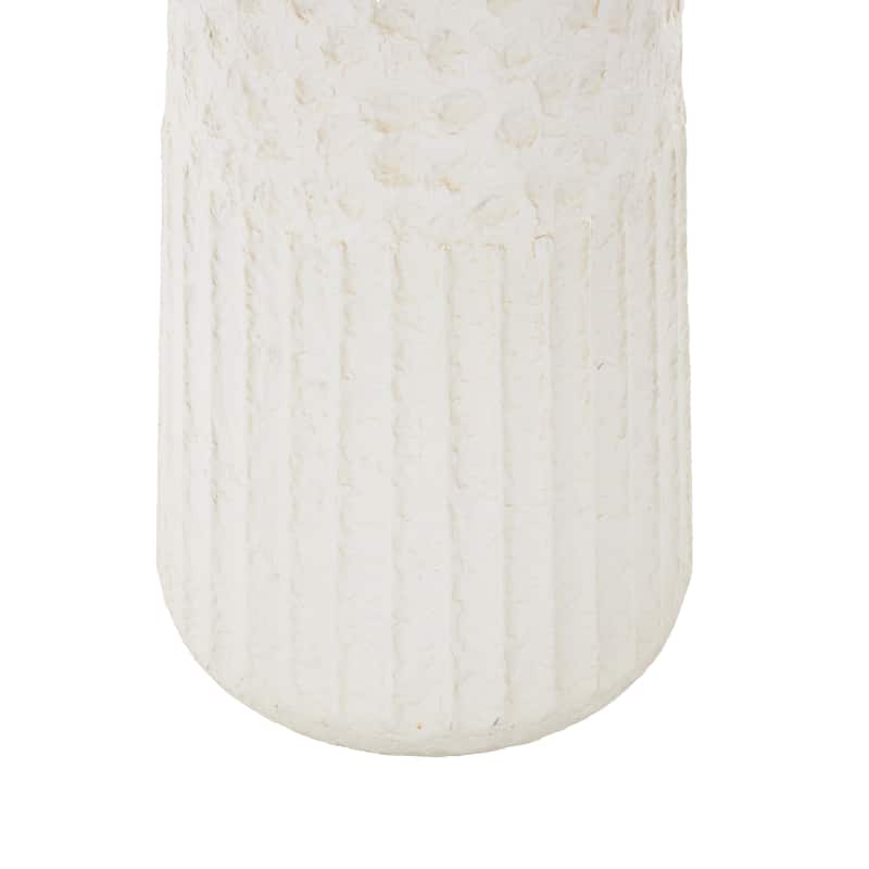 Metal Textured Decorative Vase with Honeycomb Pattern - Set of 3 White - Roche River Decor - 8"W x 8"L x 24"H