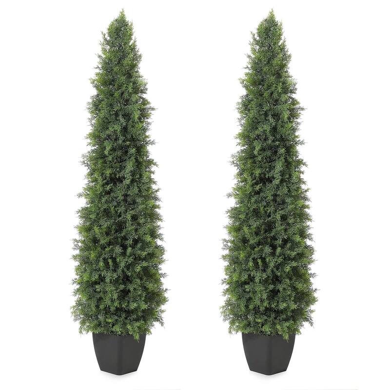3FT/4FT/5FT Faux Cedar Tree,Set of 2 - 5FT_2pack