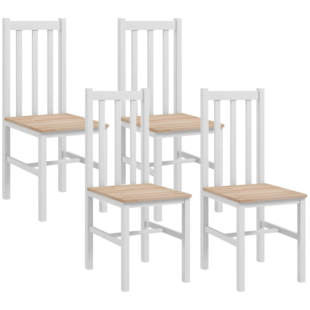 Farmhouse Armless Dining Chairs with Slat Back (Set of 4)