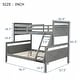 preview thumbnail 6 of 7, Gray Twin/Full Bunk Bed with Guardrail & Ladder