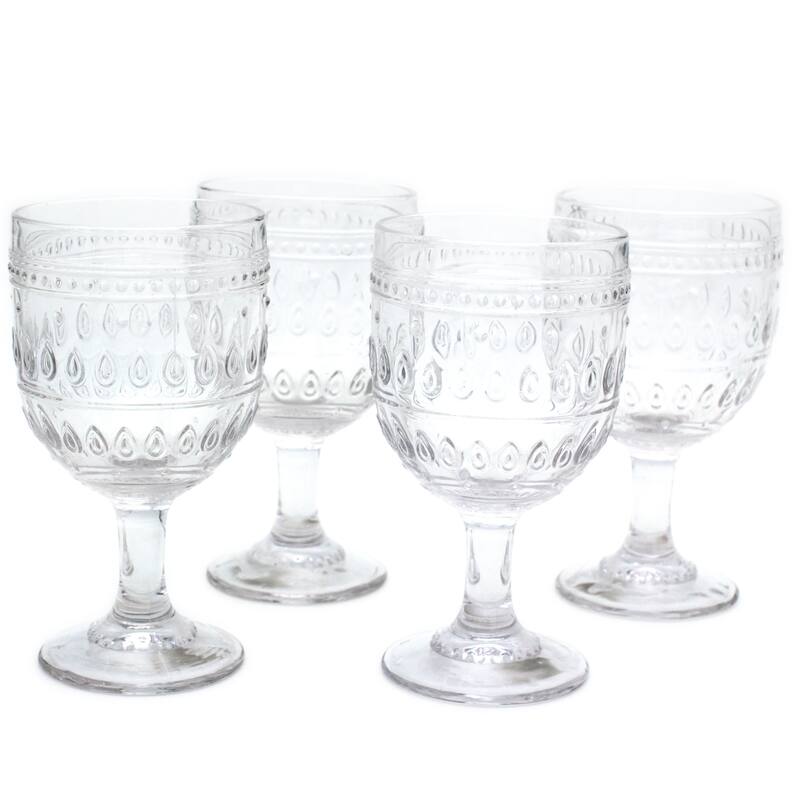 Euro Ceramica Fez 4 Piece 12 oz Wine Goblet Set